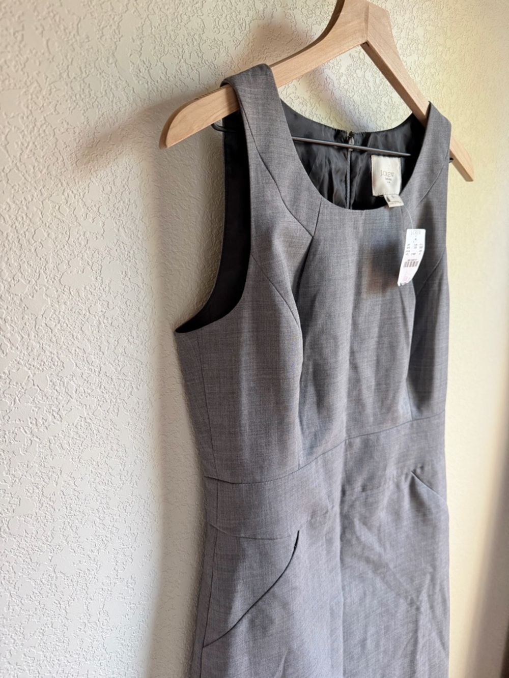 NWT J Crew Gray Sleeveless Dress - Picture 3 of 3